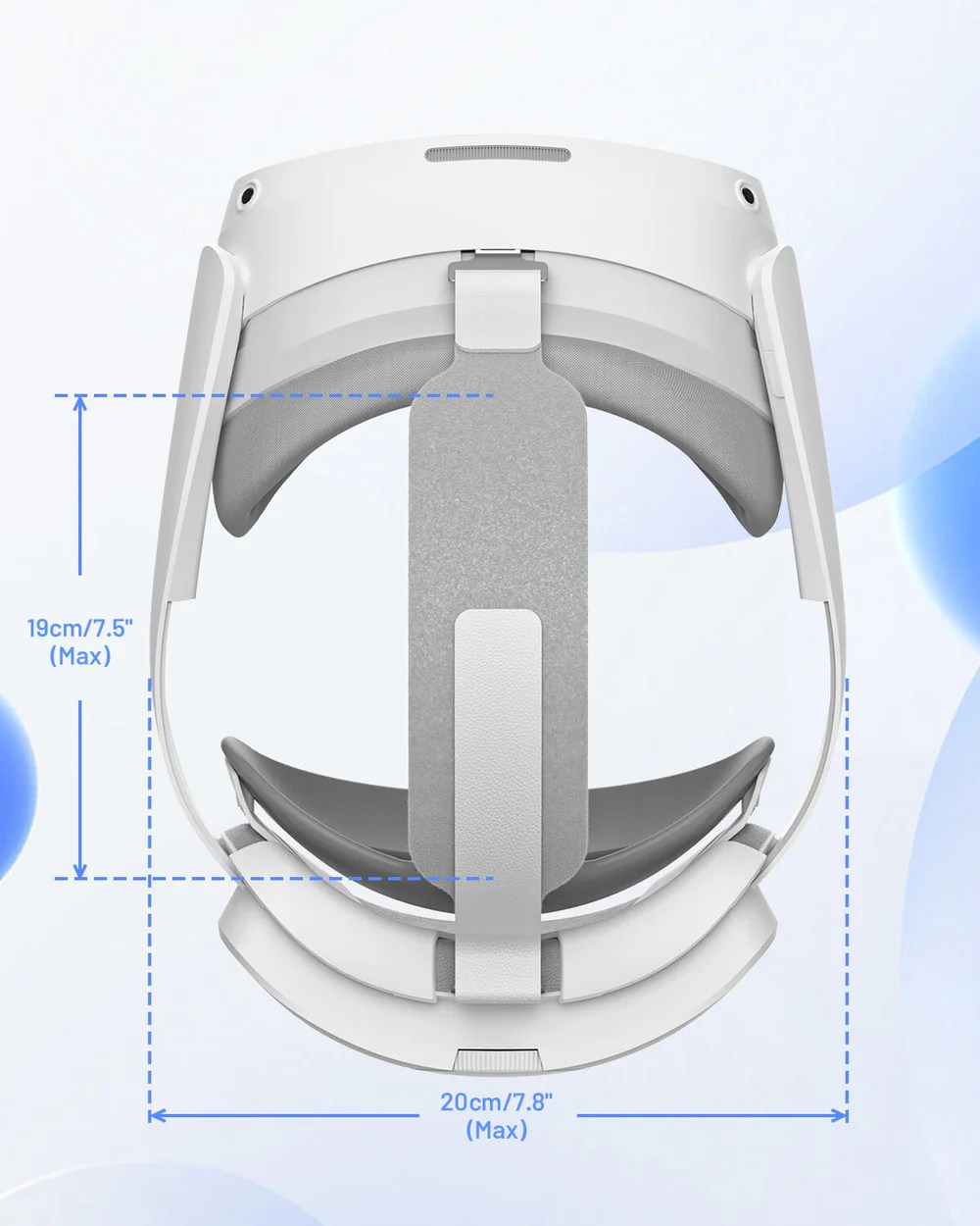 Dimensionerne på Zybers variant af en Halo Strap.