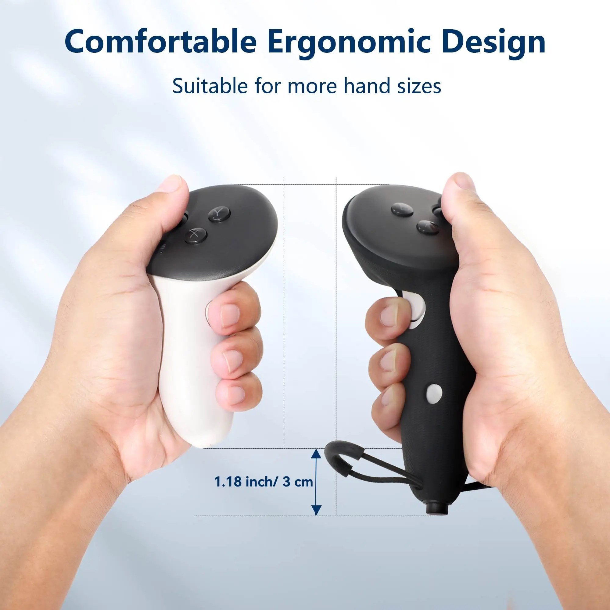AMVR Extended Controller Grips - Til Meta Quest 3S & 3 gør dine kontroller 3 cm længere