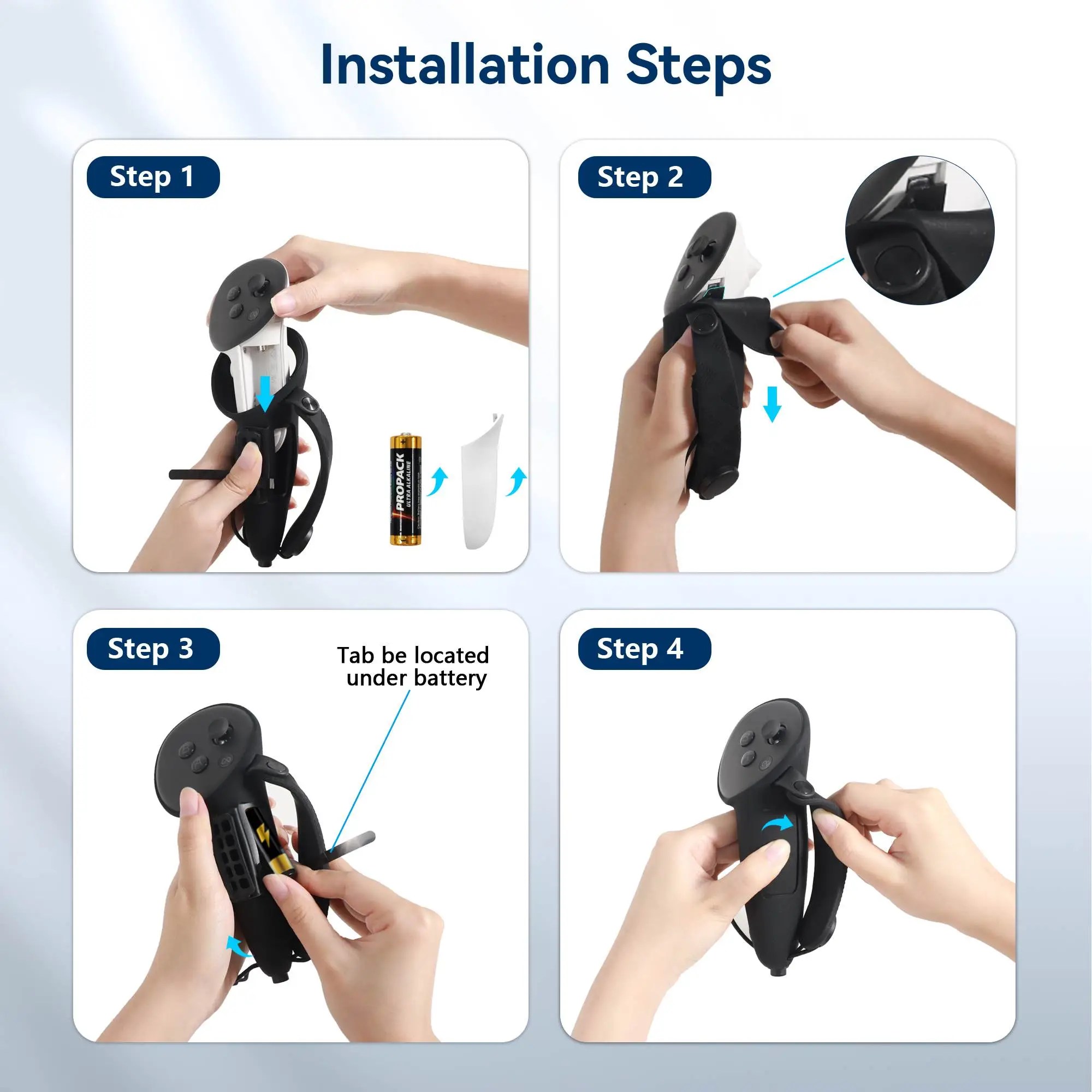 AMVR Extended Controller Grips - til Meta Quest 3S & 3 er nemme at montere