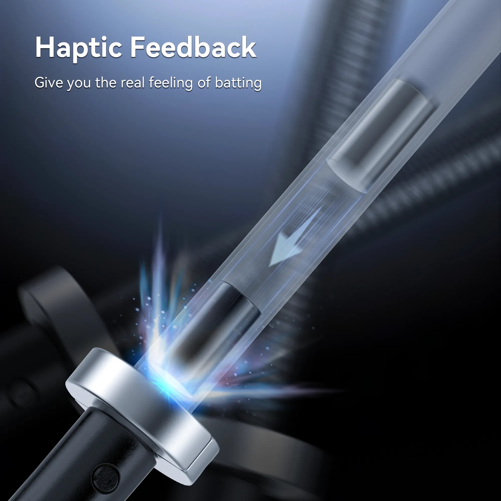 Illustration, der viser, hvordan force feedback fungerer i Golf Club - Force Feedback - Meta Quest 3/3S