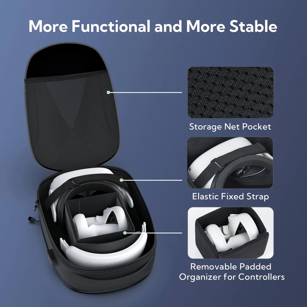 Väl organiserad för att hålla ditt Meta Quest 3, Quest 2, Pico 4 eller annat headset skyddat