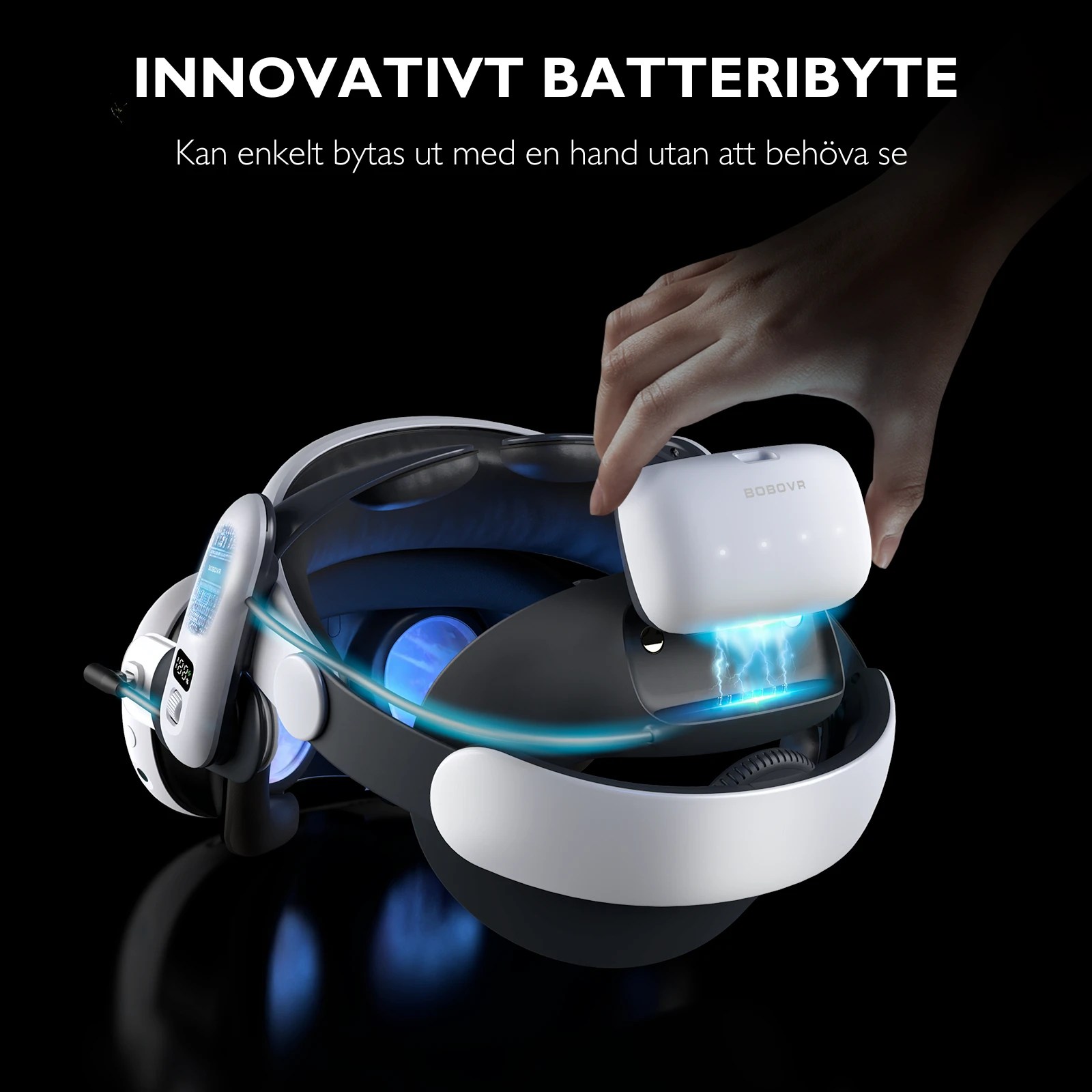 Uppgradera din VR-upplevelse med BoboVR S3 Pro Super Strap för Meta Quest 3 / Meta Quest 3S och njut av magisk komfort och långvarig speltid, tack vare BoboVR B100 batteri