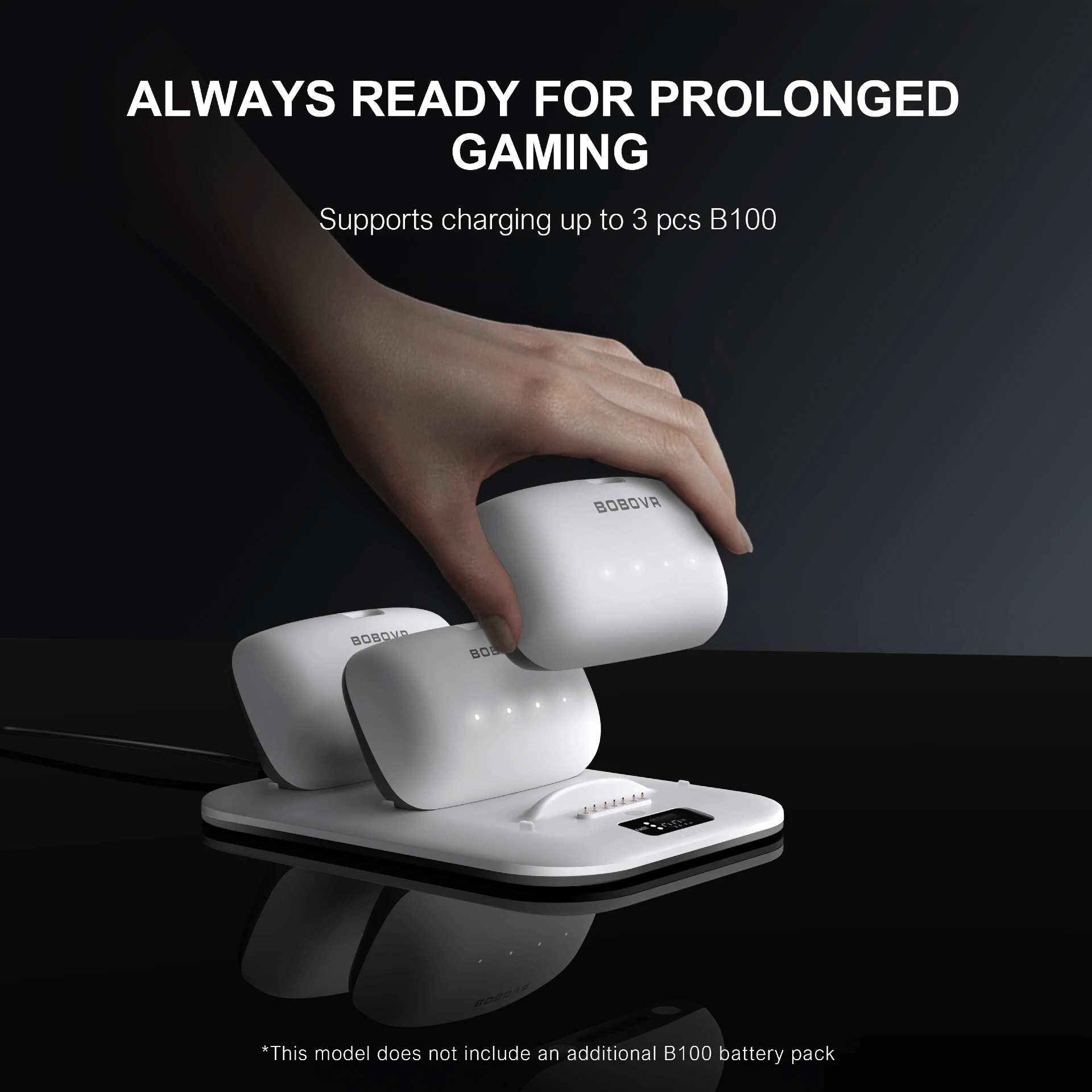 With room for three batteries, the BoboVR BD3 to B100 battery charger gives you endless playtime.