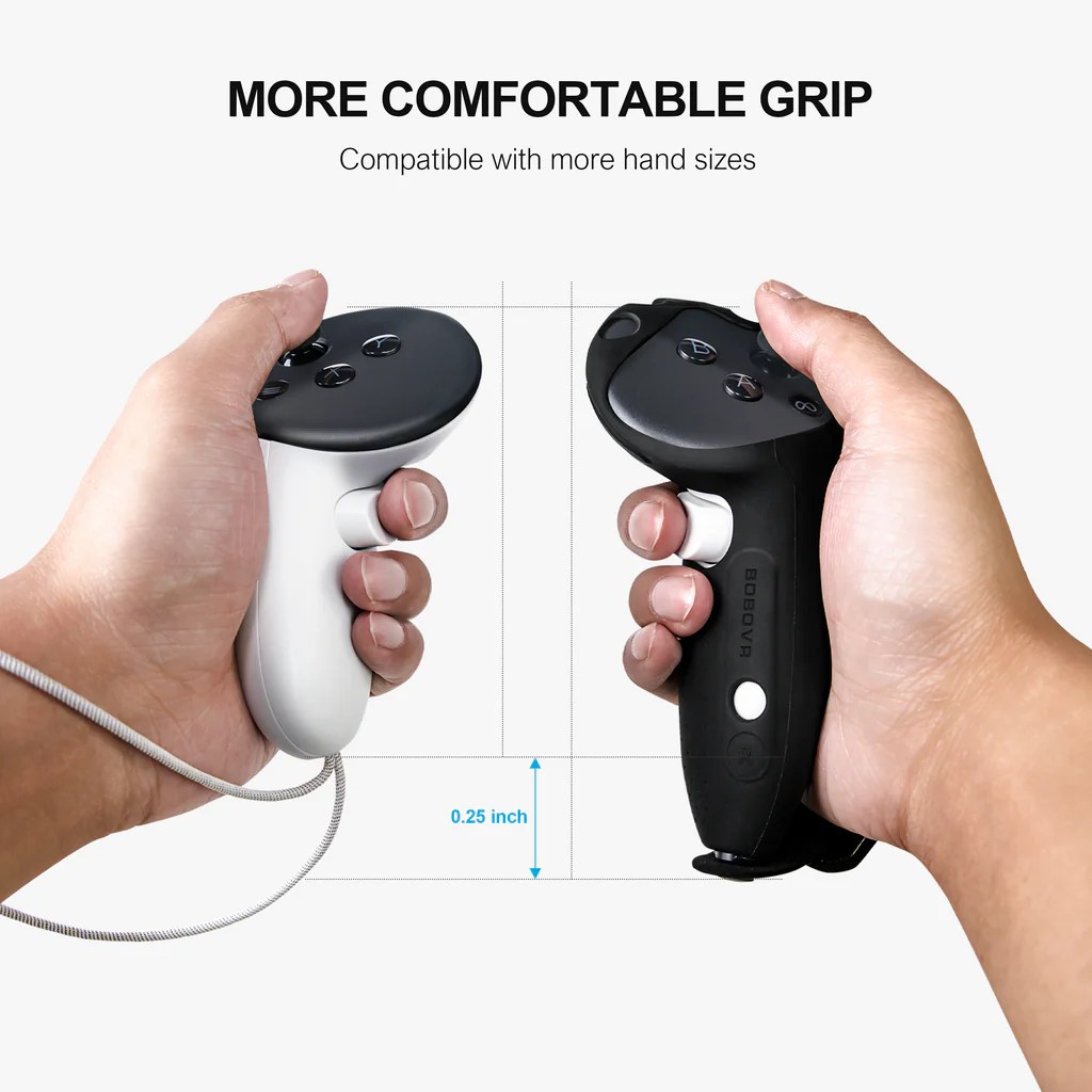 BOBOVR G3 Plus Controller Grips Cover is a little longer and much more comfortable