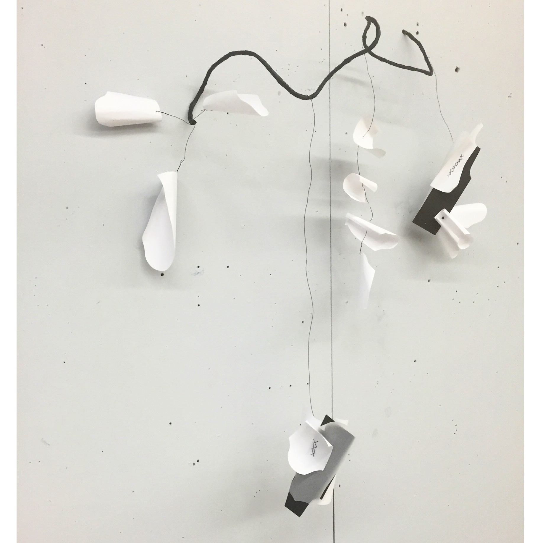 Pattern Obsession Sculpture, 2016, Paper, thread, metal wire