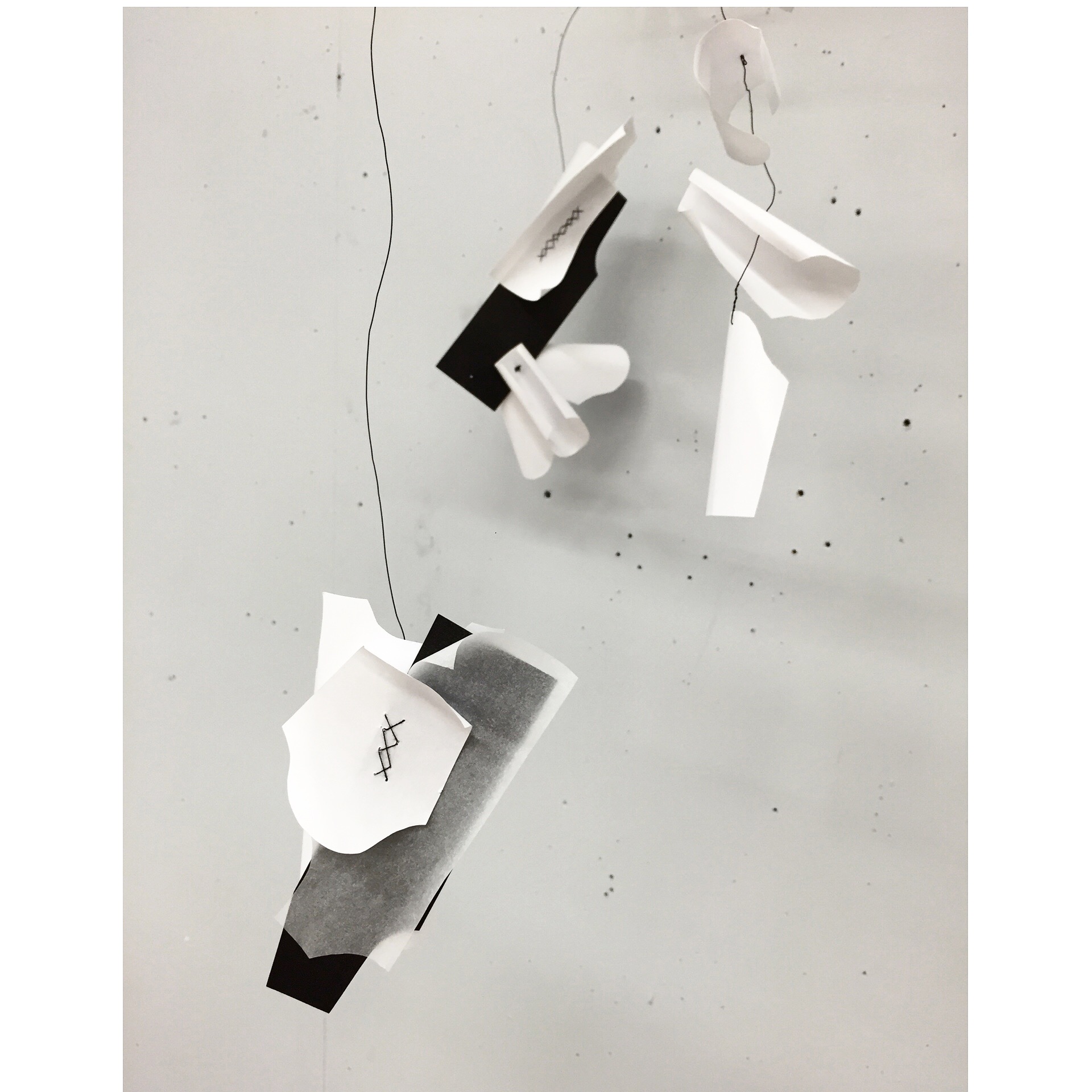 Pattern Obsession Sculpture, 2016, Paper, thread, metal wire