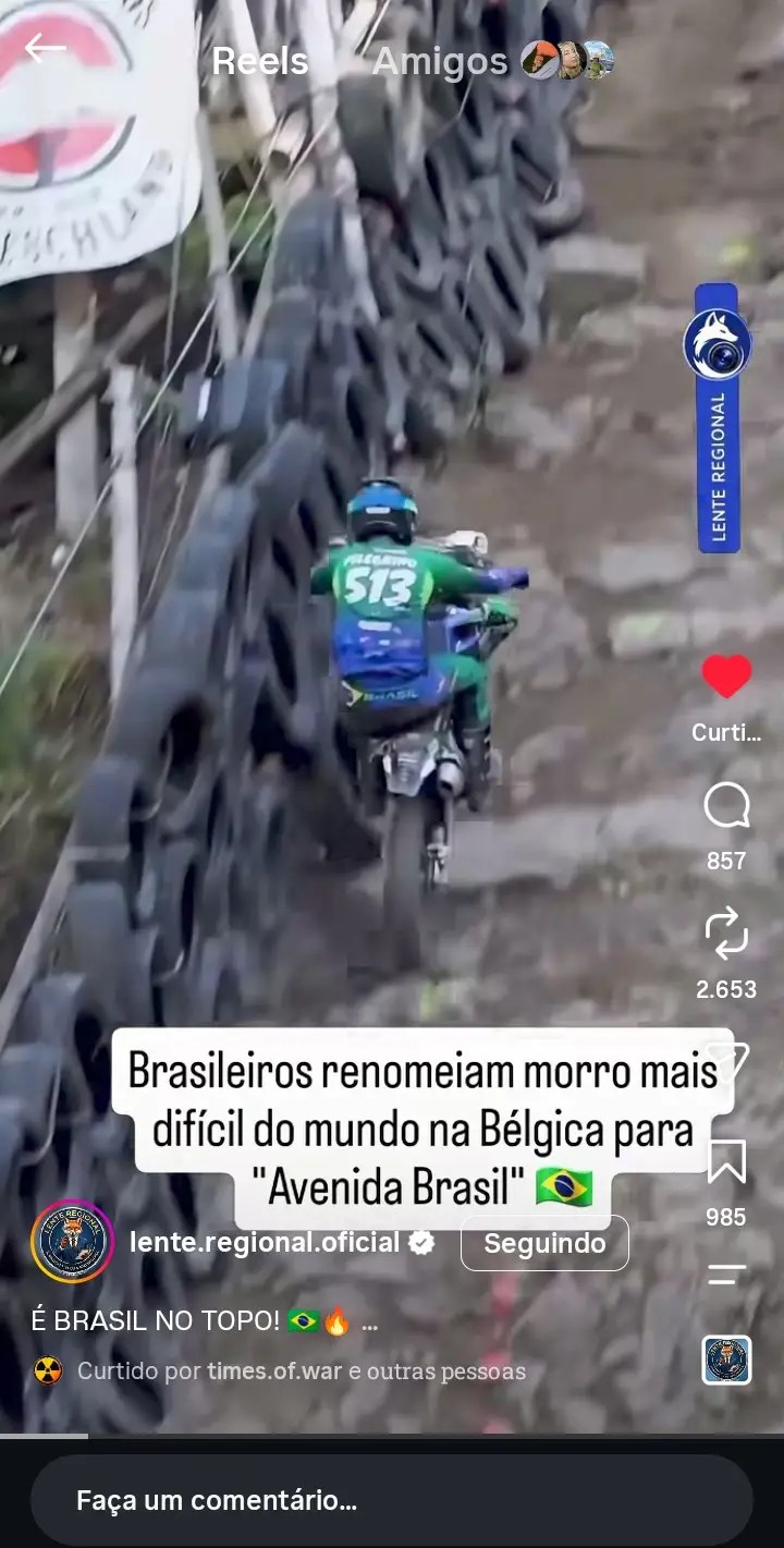 “Avenida Brasil” na Bélgica? Vídeo de subida extrema de moto viraliza nas redes