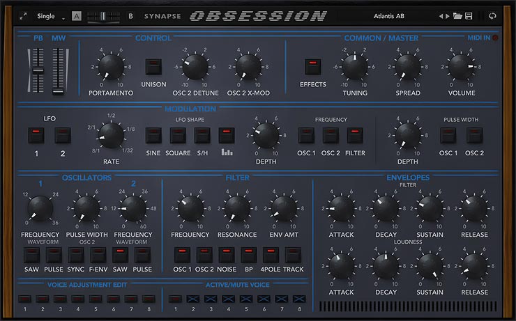 Synapse Audio – Obsession 1.1.1 VSTi, VSTi3, AAX, AU WIN.OSX x64
