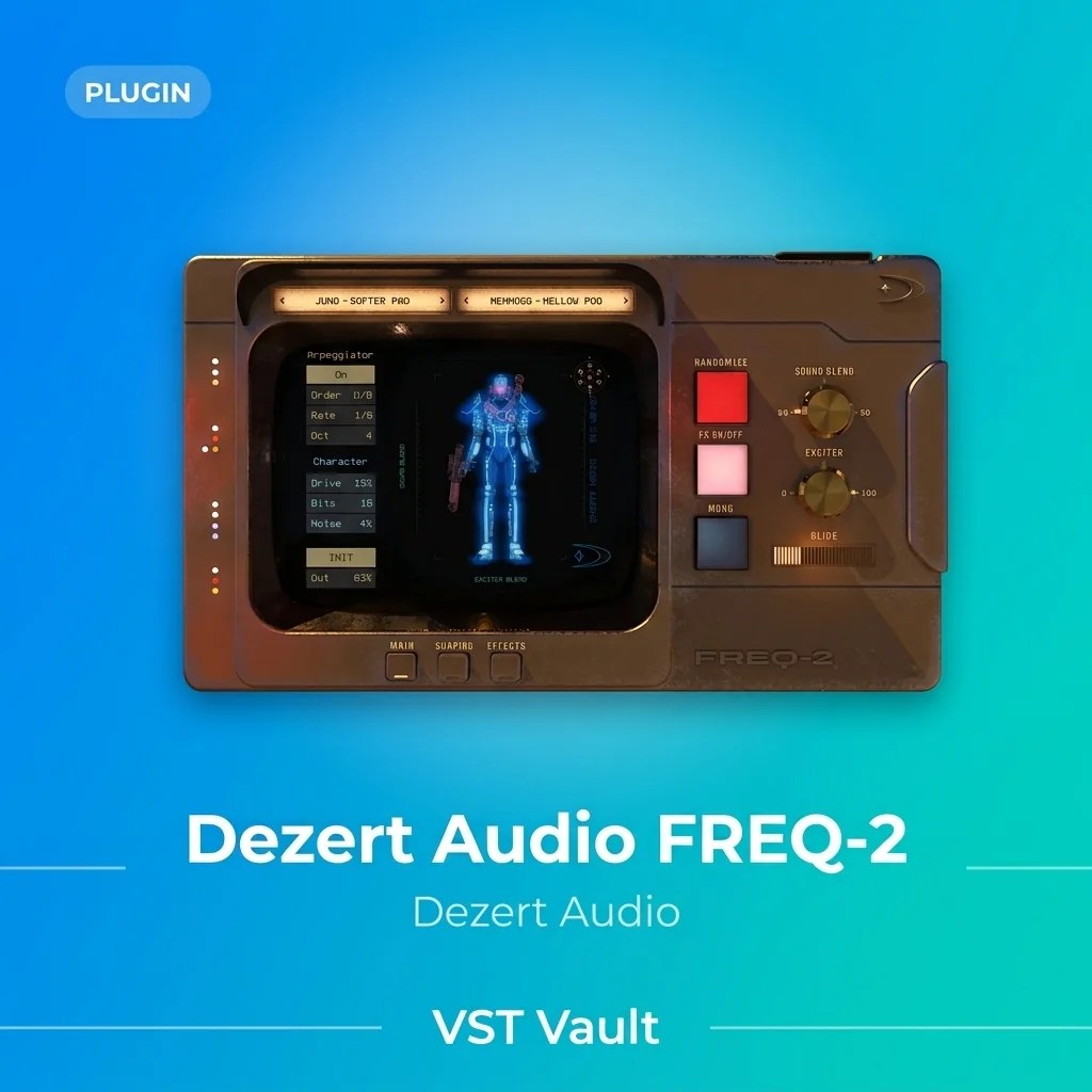 Dezert Audio FREQ-2 synthesizer plugin interface on VST Vault product card