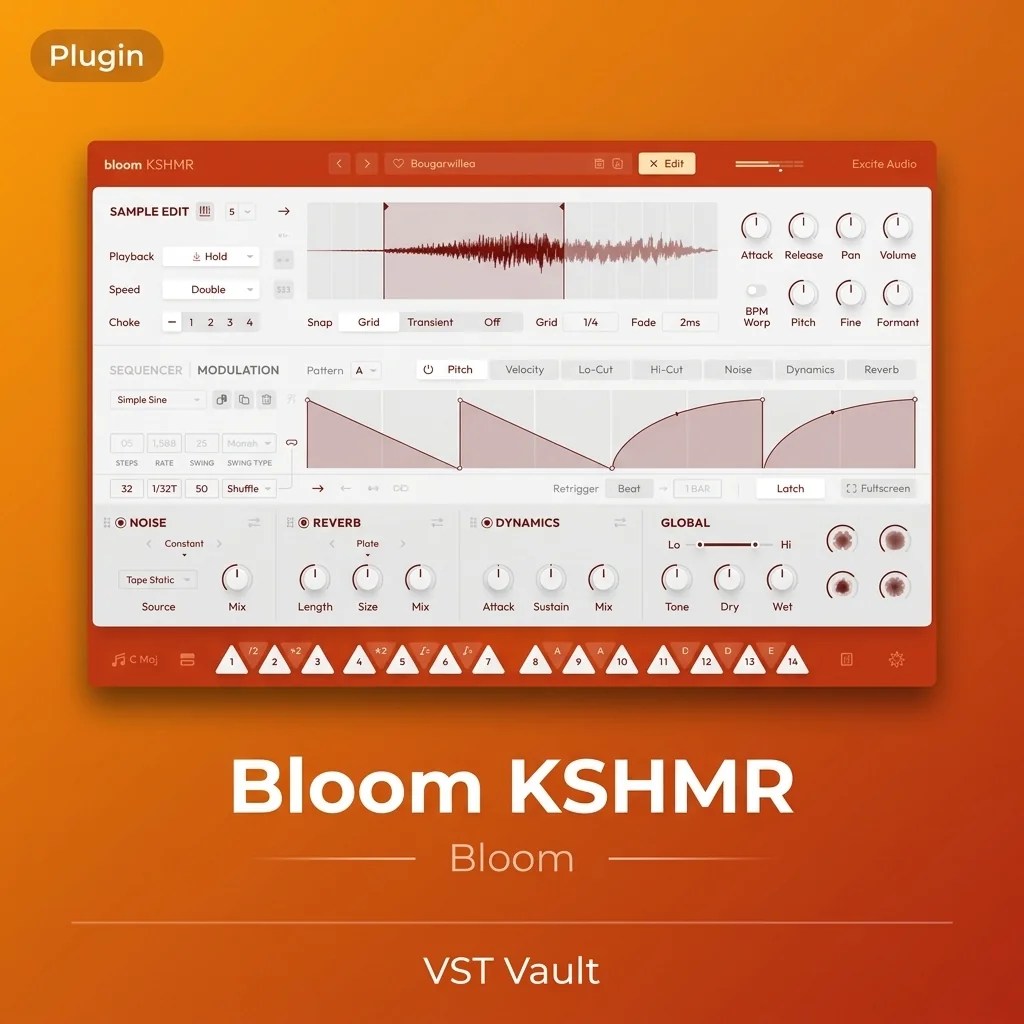Bloom KSHMR synthesizer plugin interface on VST Vault product card