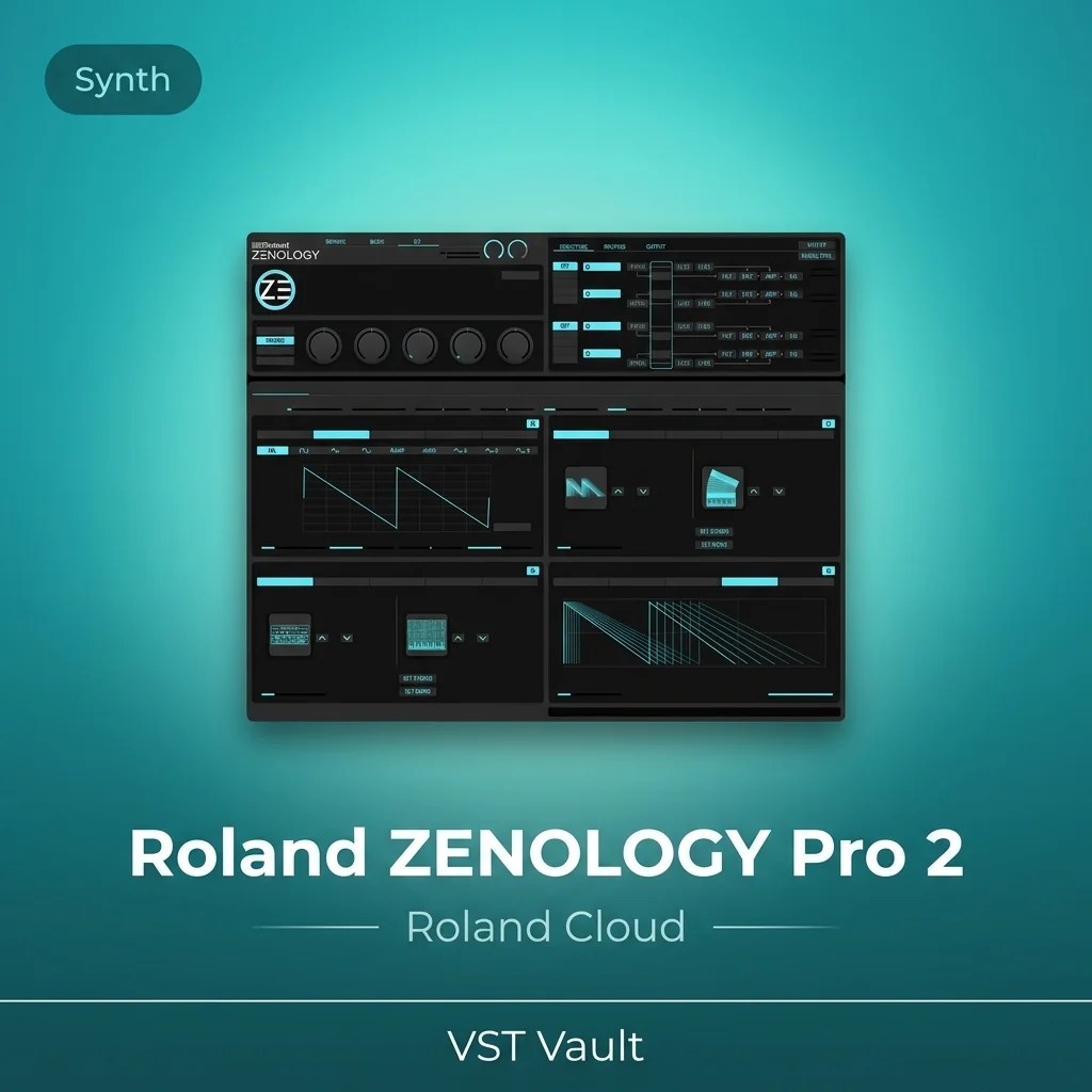 Roland Cloud ZENOLOGY Pro 2 synthesizer plugin interface on VST Vault product card
