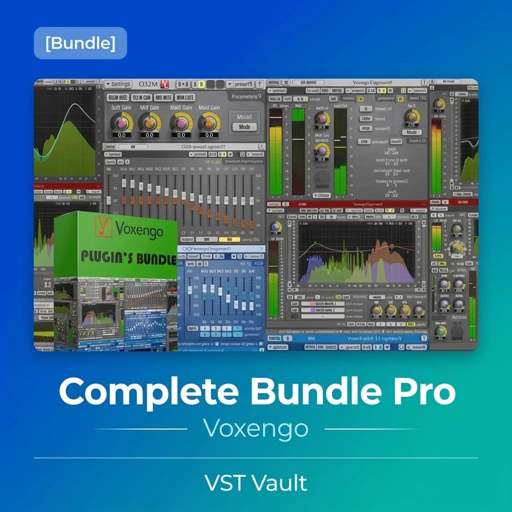 Voxengo Complete Bundle product card with mixing and mastering plugin interfaces