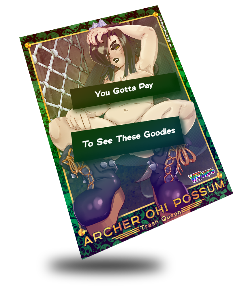 Archer Oh! Possum Nude Trash Queen, Vtuber Trading Card