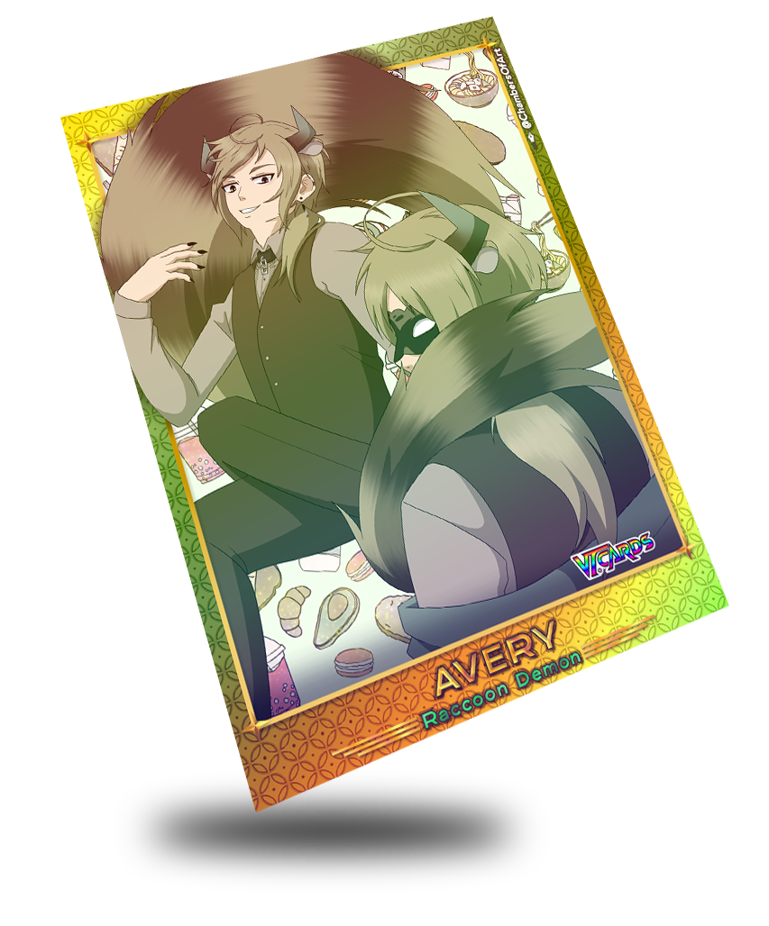 Avery Raccoon Demon, Vtuber Card