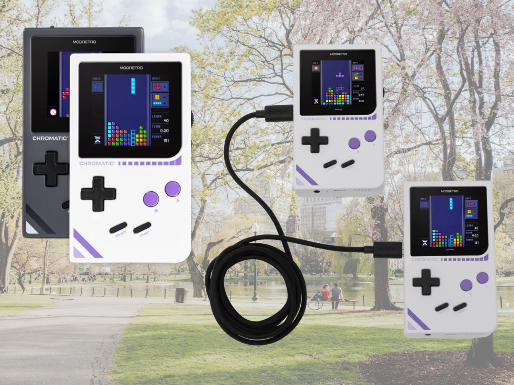 ModRetro Chromatic Tetris Battle Mode update with link cable example featured image