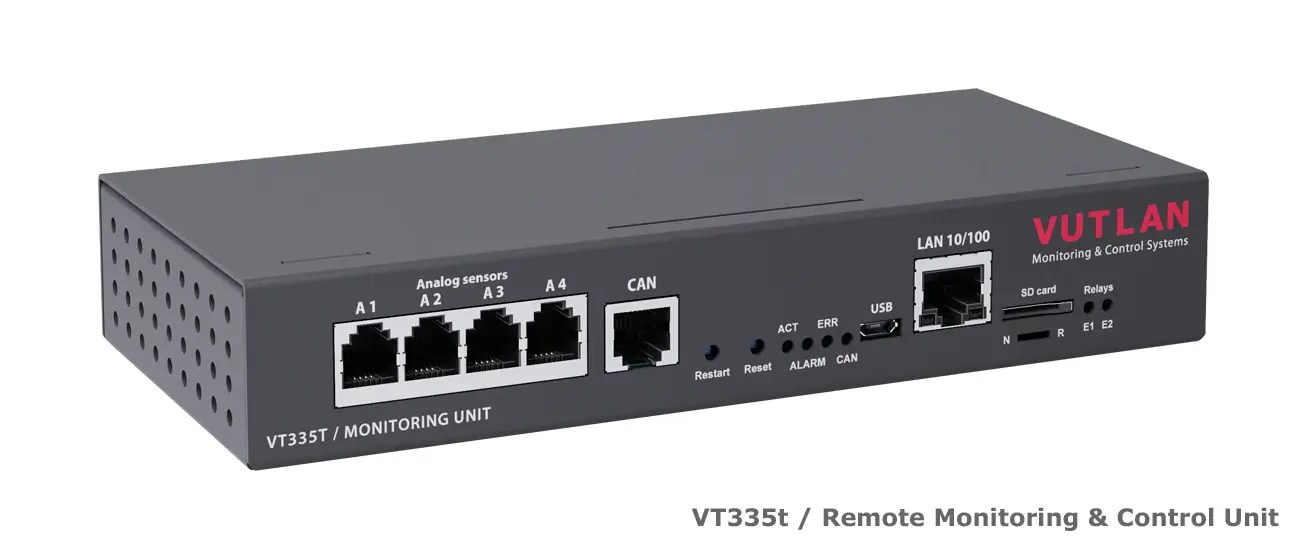 VT335t remote monitoring and control IO unit (front side view)
