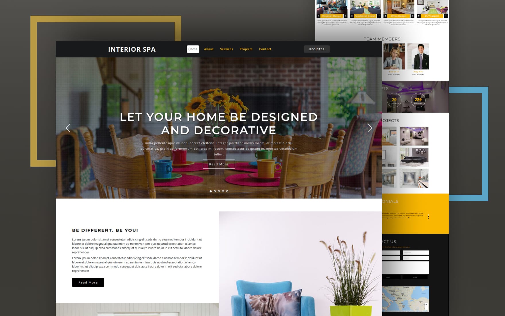 Free interior design website templates