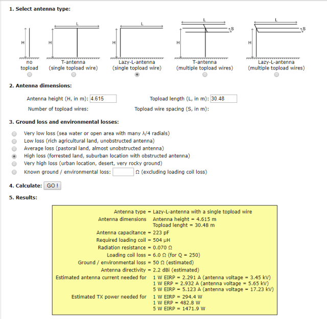 100 ft inverted L calcs