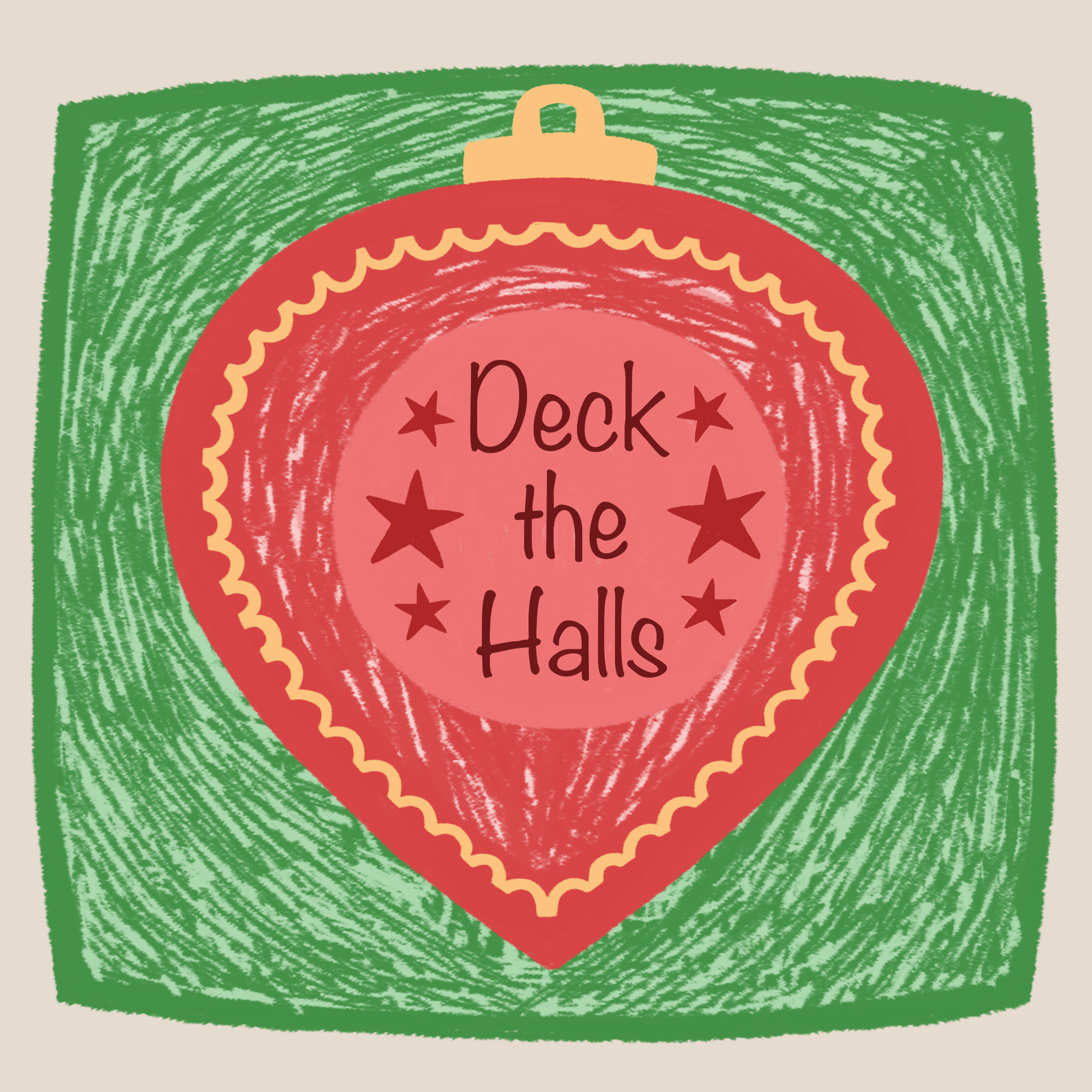 Deck the Halls Bauble Christmas Card