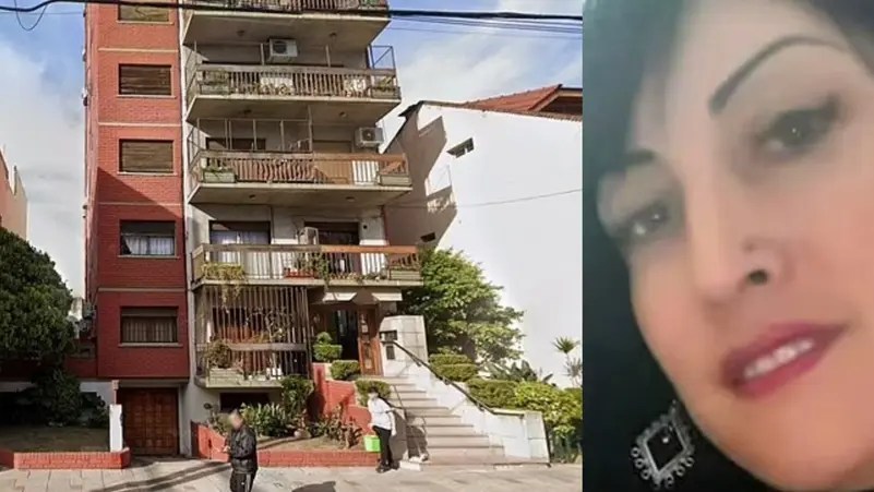 كانديا وفي الصورة الأخرى المبنى الذي سقطت منه