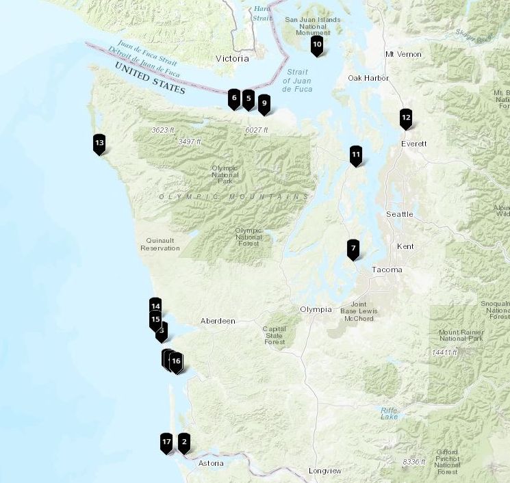 Map Of Washington Coastal Towns Draft Examples Map 