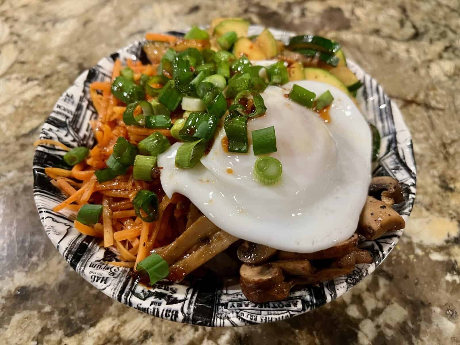 Zucchini and Mushroom Bibimbap Bowls