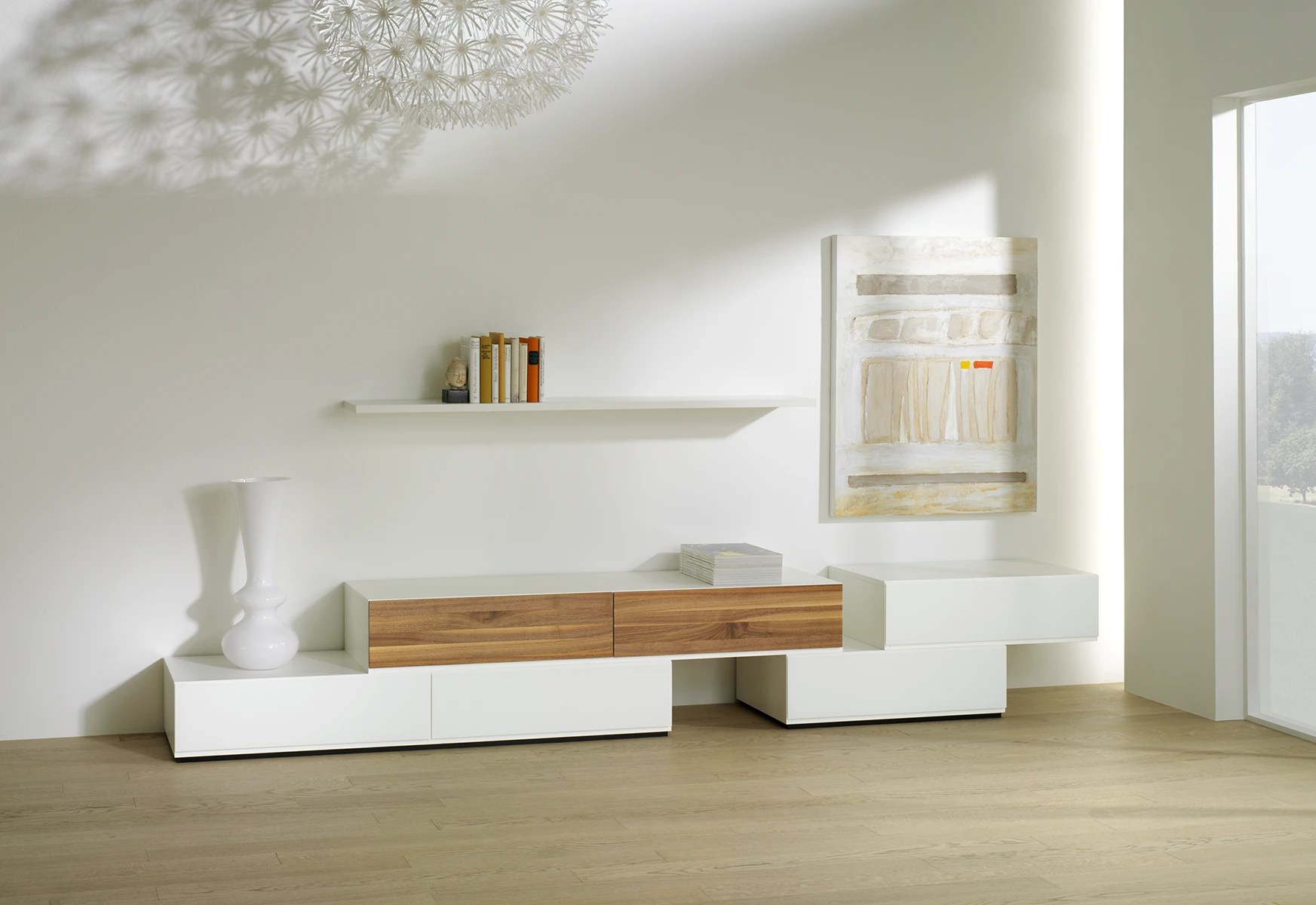 Furniture Collection Elements - Low Sideboards with Oak Fronts, Configuration 1