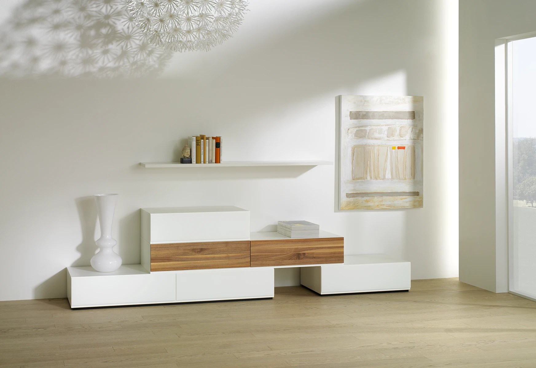 Furniture Collection Elements - Low Sideboards with Oak Fronts, Configuration 2