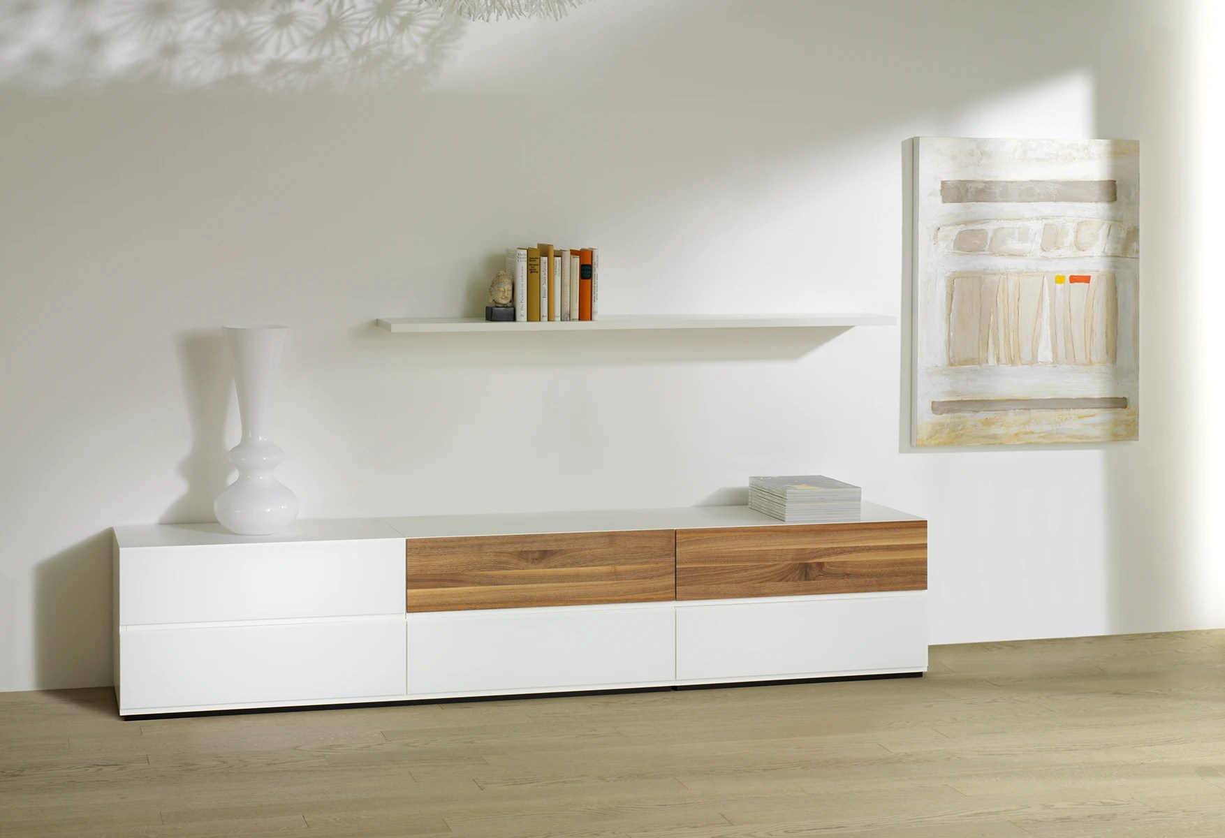 Furniture Collection Elements - Low Sideboards with Oak Fronts, Configuration 3