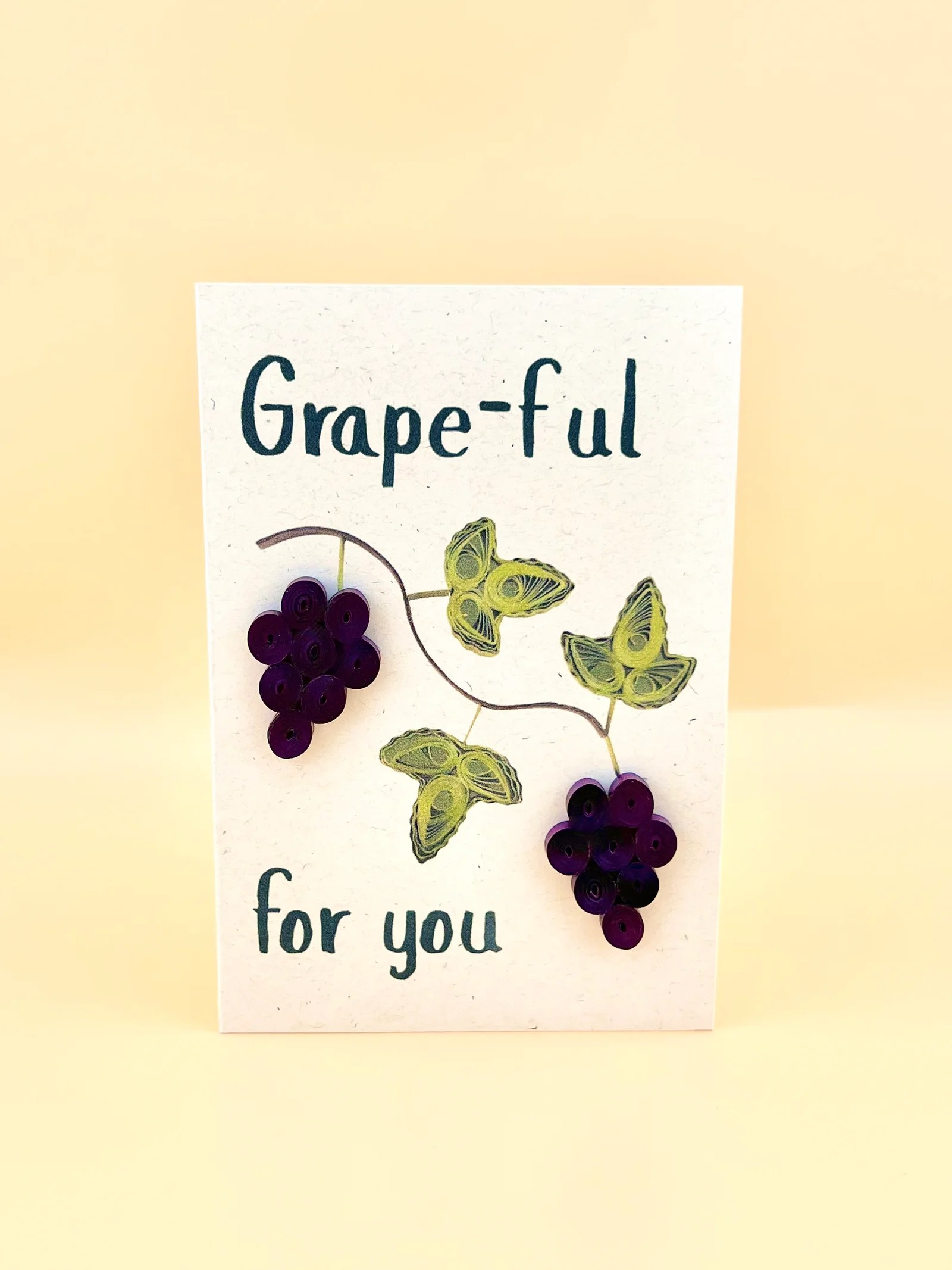 "Grapeful for you" card