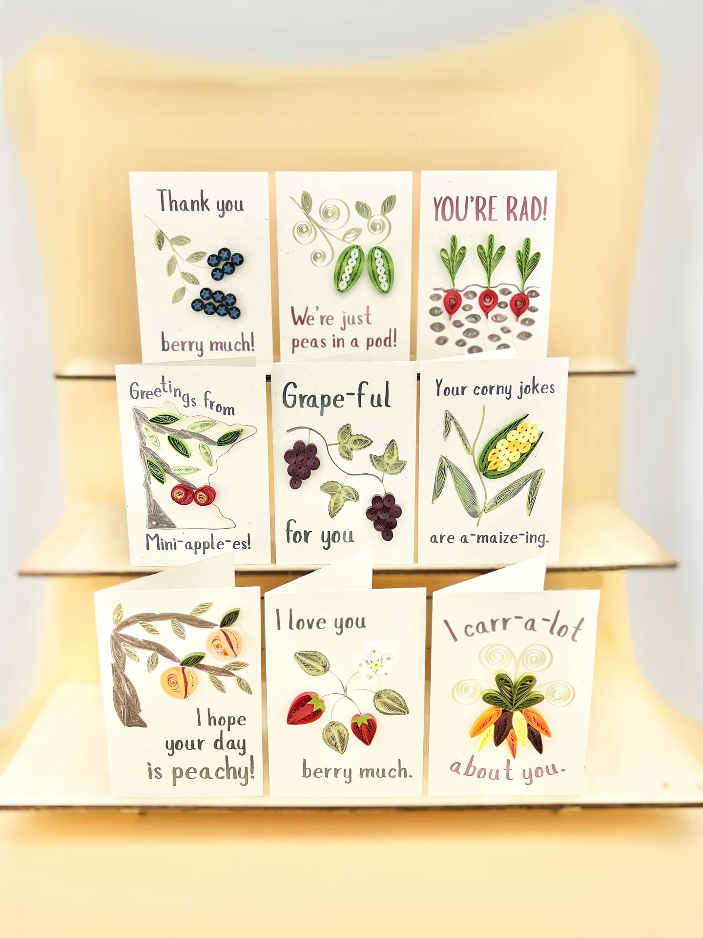 Box of 6 produce pun cards