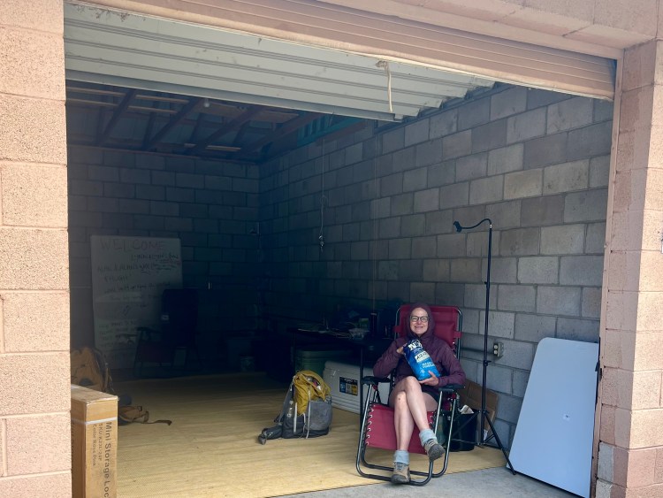 resupply locker along the santa fe to taos thru hike