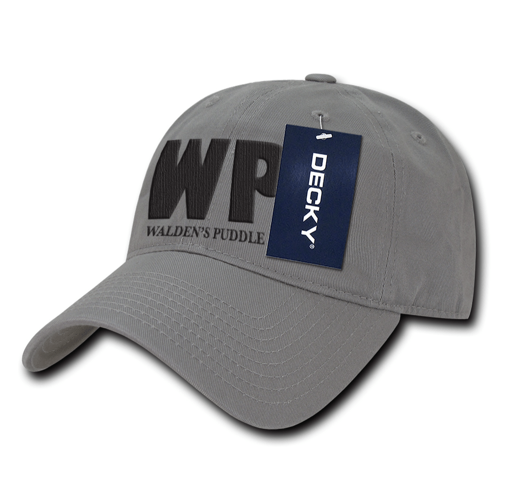 GRAY DECKY HAT: BLACK EMBROIDERY 