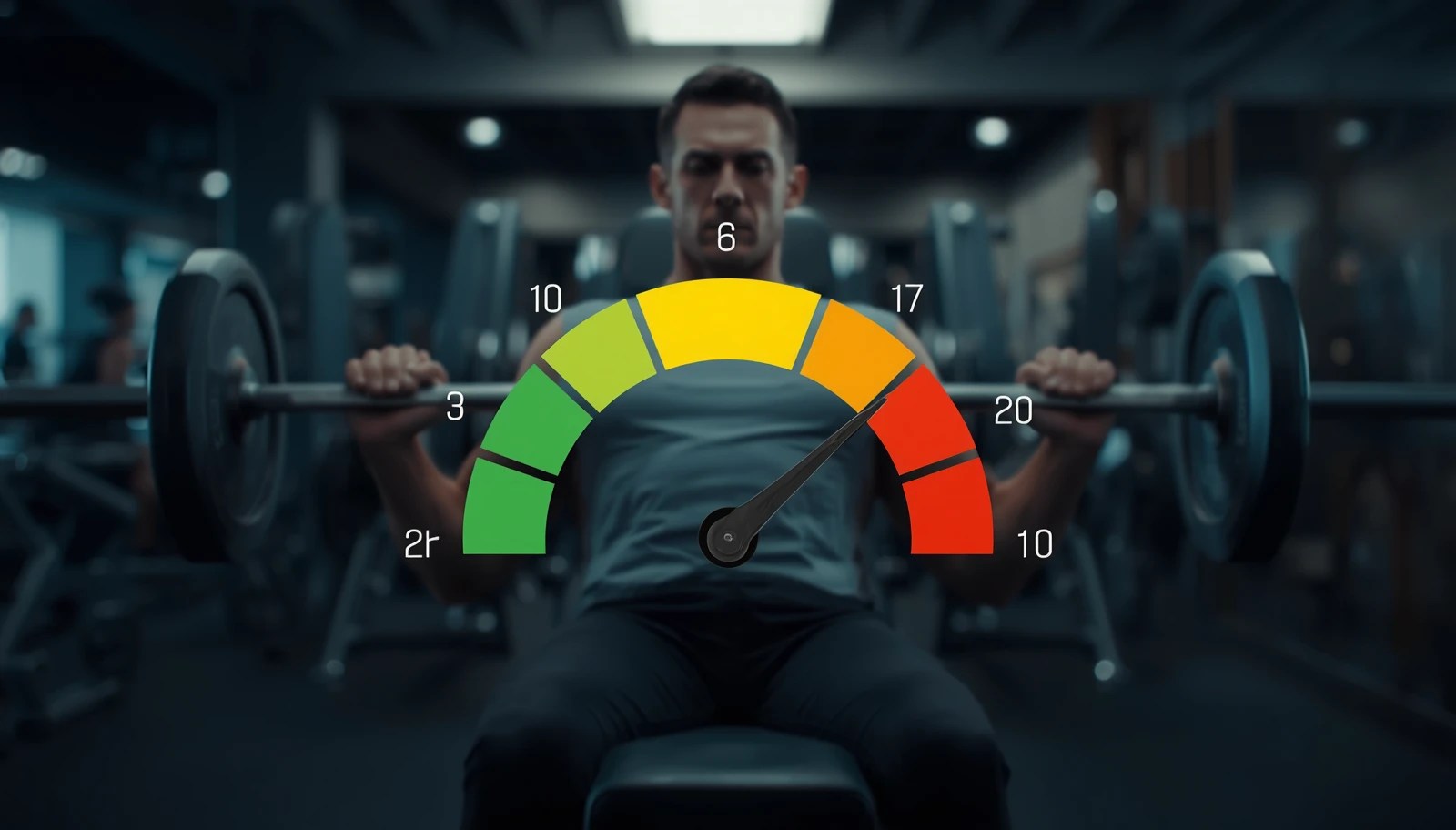 جدول مقياس الجهد المدرك RPE وحساب تكرارات RIR لتجنب الفشل العضلي أثناء تتبع أداء التمارين.