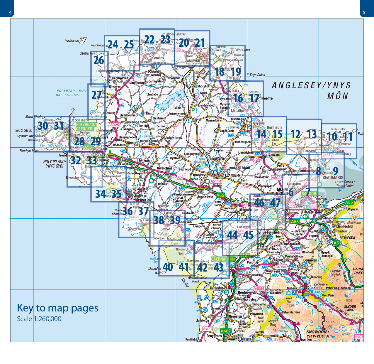 Anglesey Map Holiday Cottages In Anglesey Snowdonia Ll N Peninsula Key Map3 