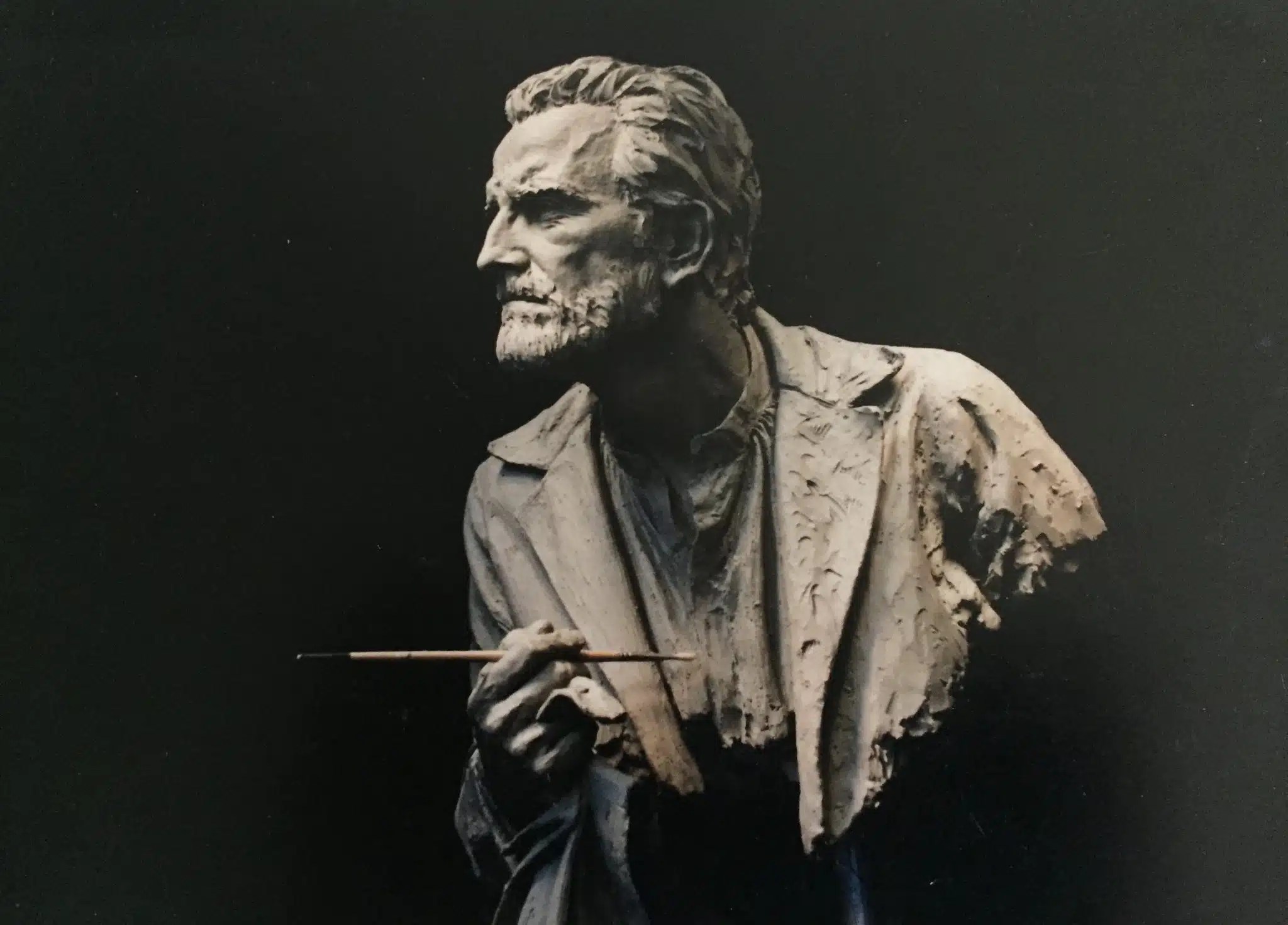 Henry Woronicz as Van Gogh, sculpture by Marion Young