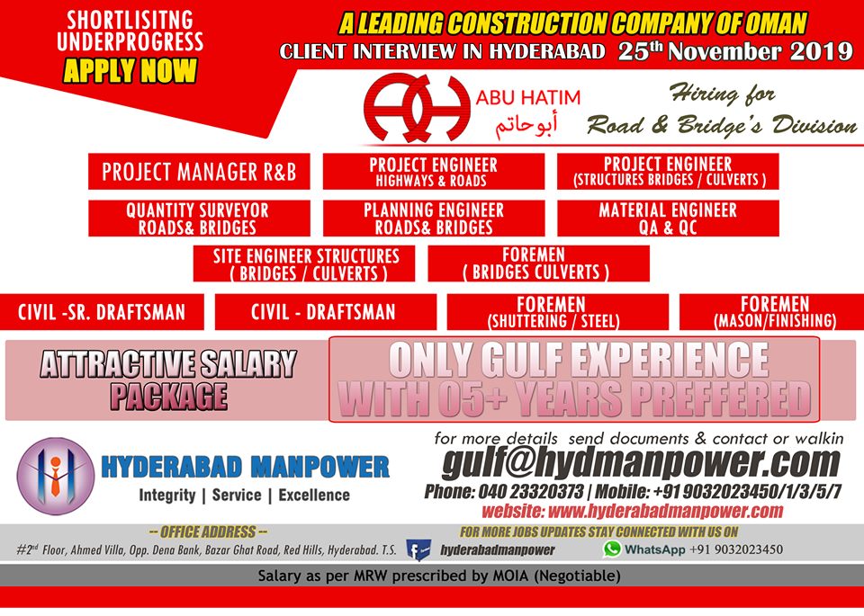 Urgent Opening For Engineering Company Saudi Arabia