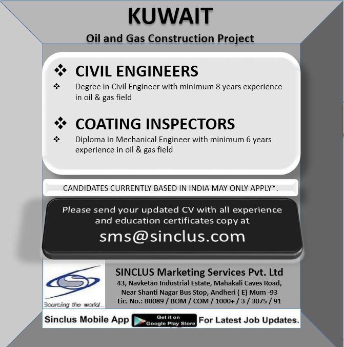 Hiring For Kuwait Oil And Gas Construction Project