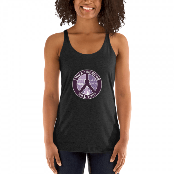 Walk The Ridge - Women's Racer Tanktop Shirt - Vintage Black