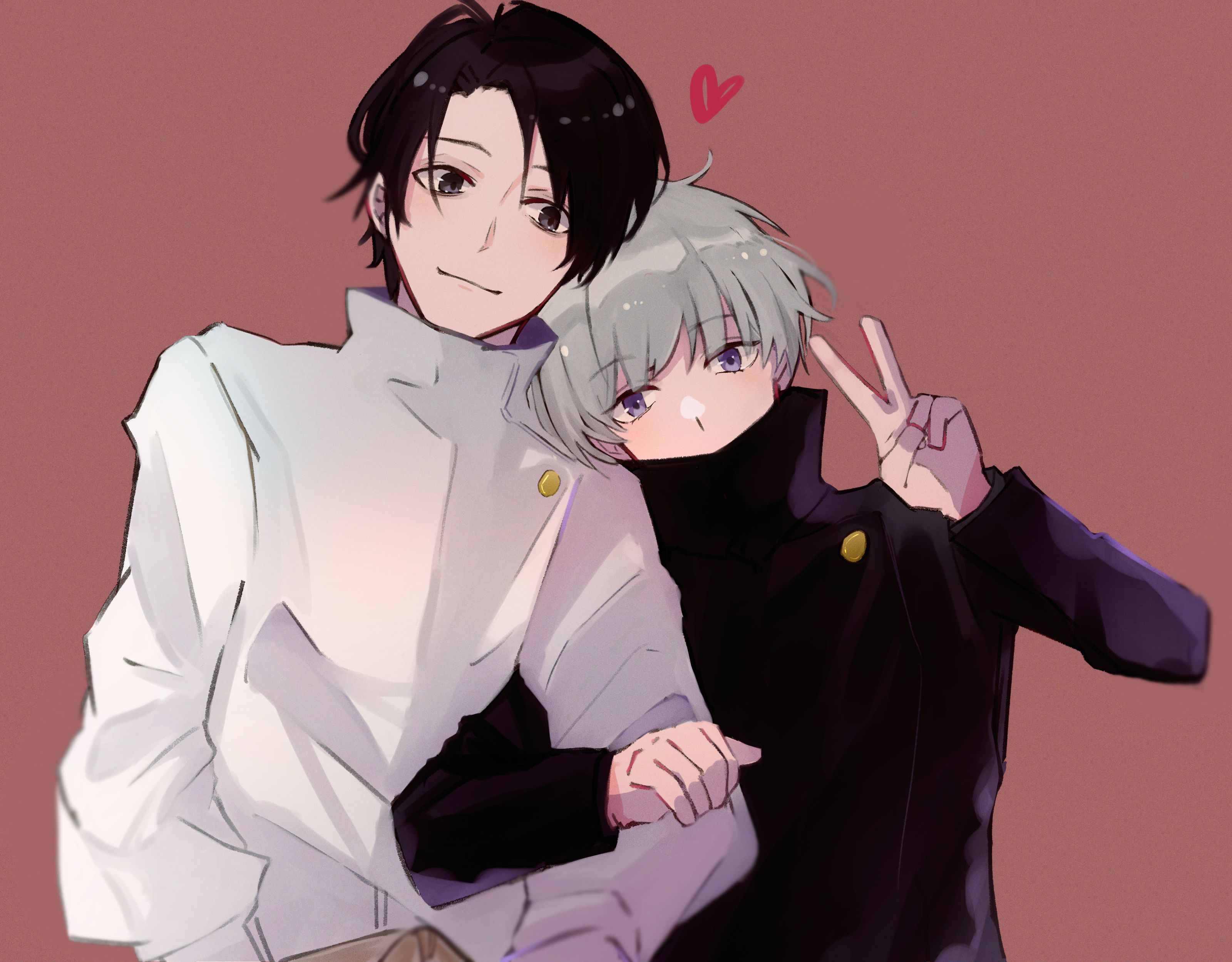 Download free mobile wallpaper Anime, School Uniform, Purple Eyes, White Ha...