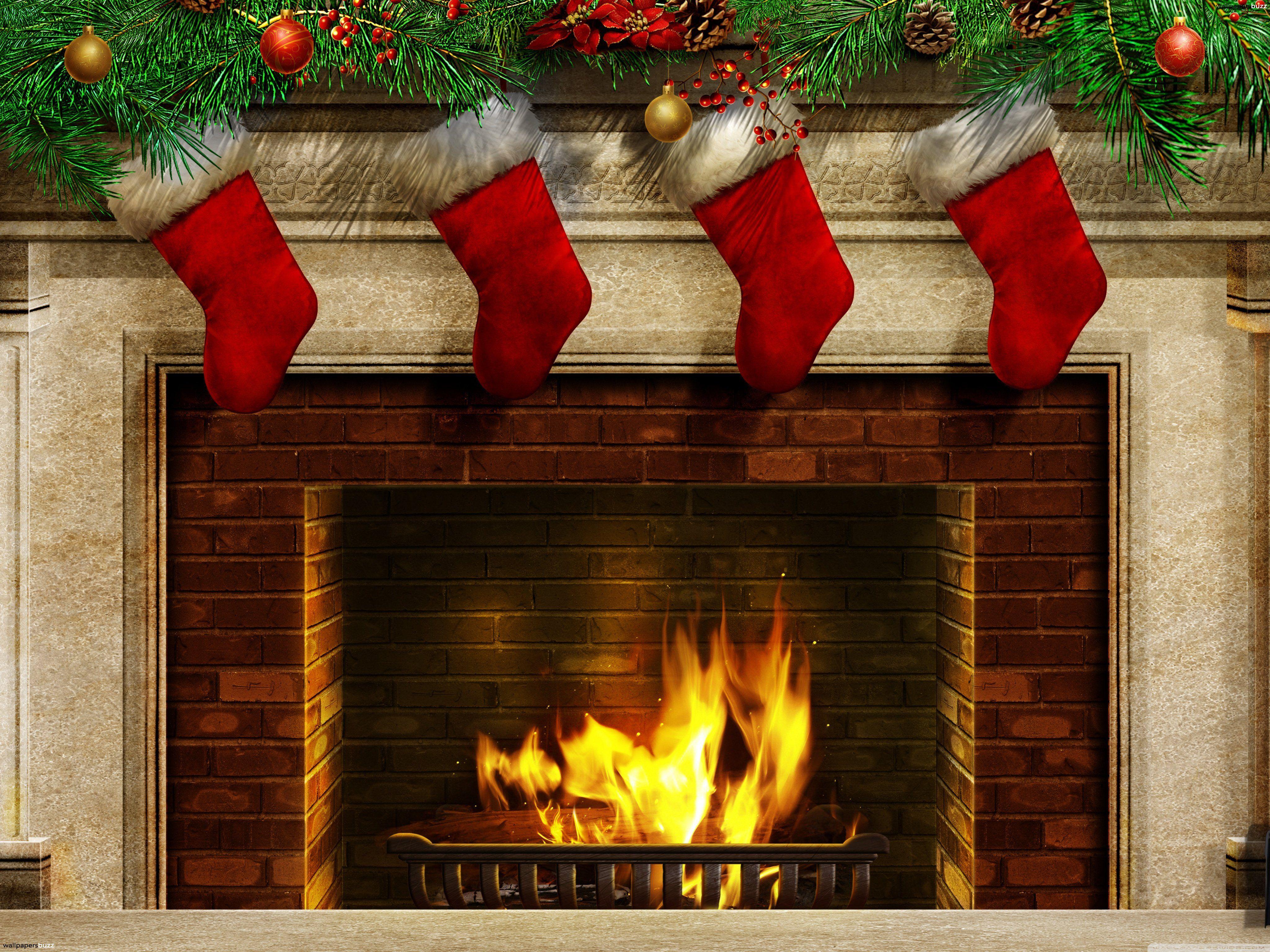Christmas Fireplace Wallpapers Top Free Christmas Fireplace Backgrounds Wallpaperaccess