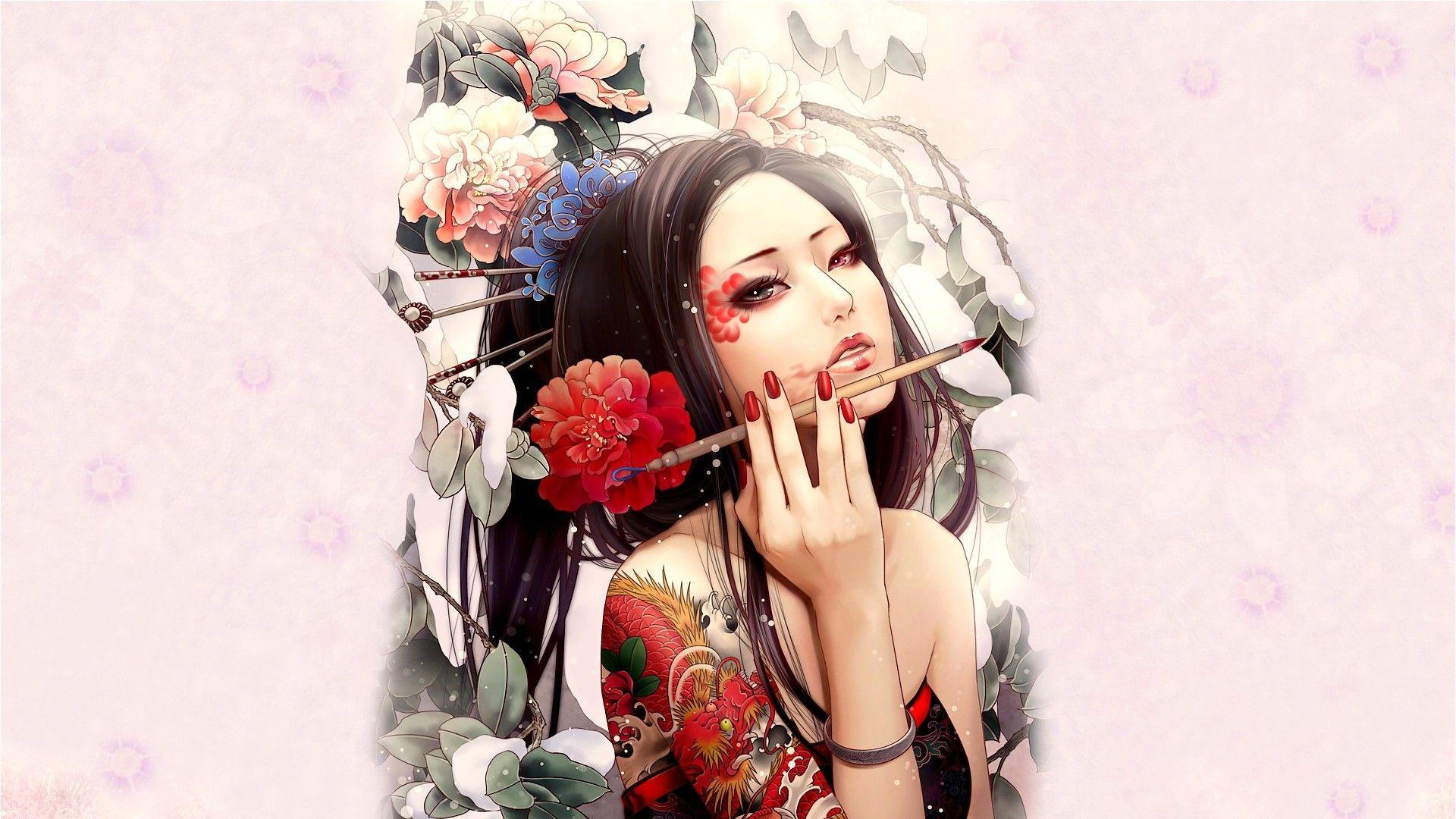 Anime Girl Tattoo Wallpapers Top Free Anime Girl Tattoo Backgrounds Wallpaperaccess