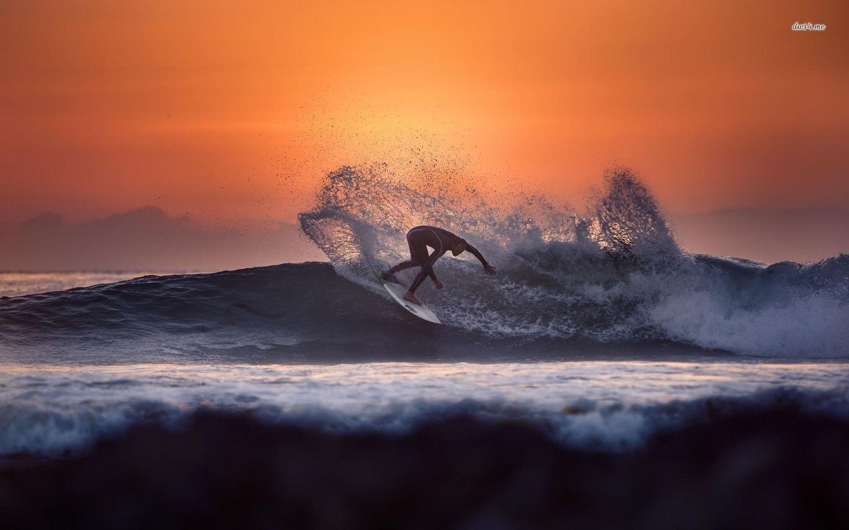 Sunset surfing wallpapers