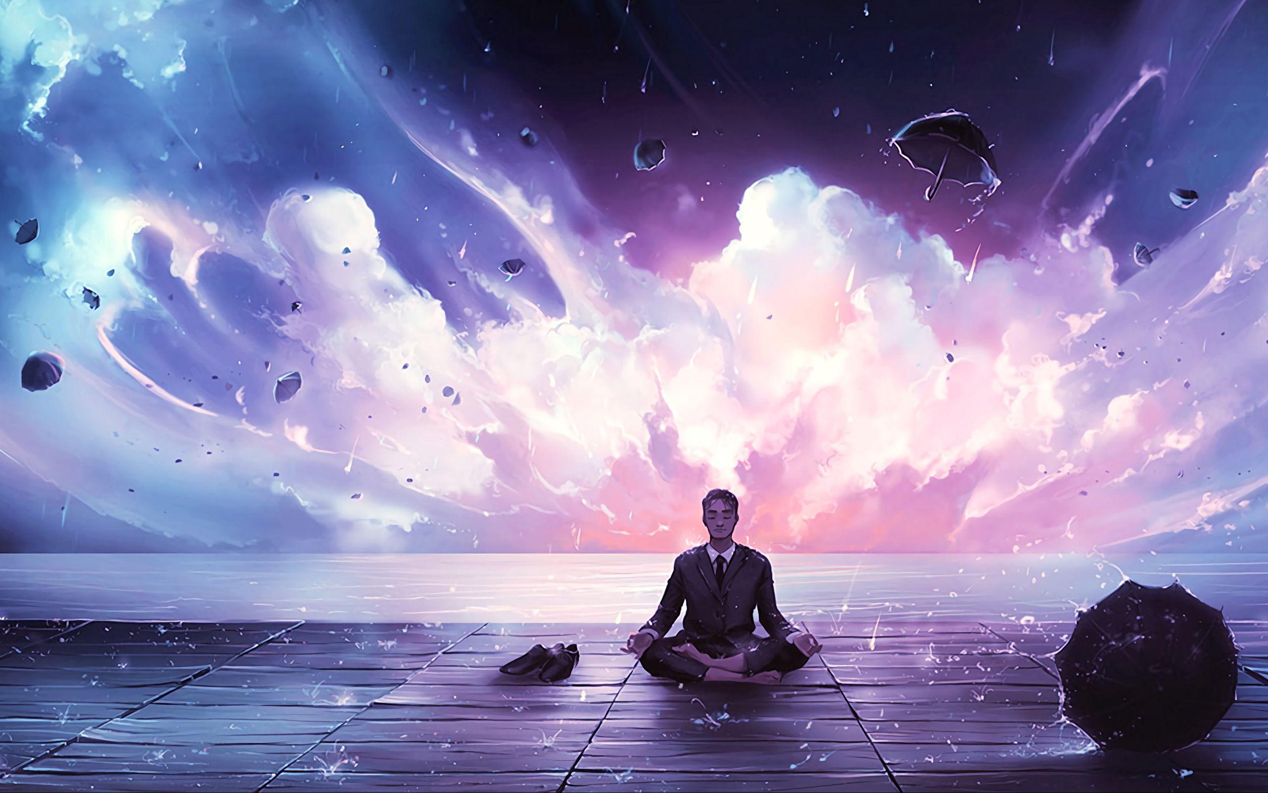 Young buddhist monk meditating ultra hd desktop background wallpaper . Meditation Art Wallpapers Top Free Meditation Art Backgrounds Wallpaperaccess
