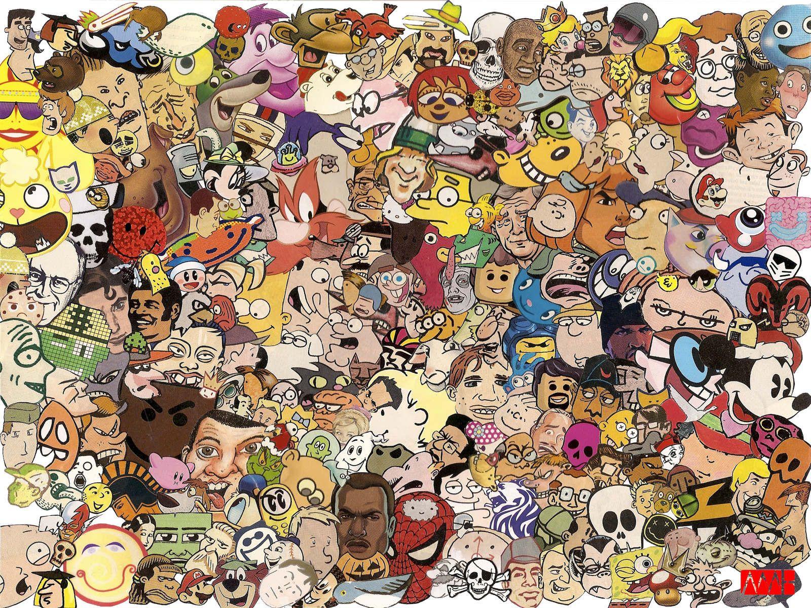 cartoon collage wallpapers top free cartoon collage on cartoon collage wallpapers