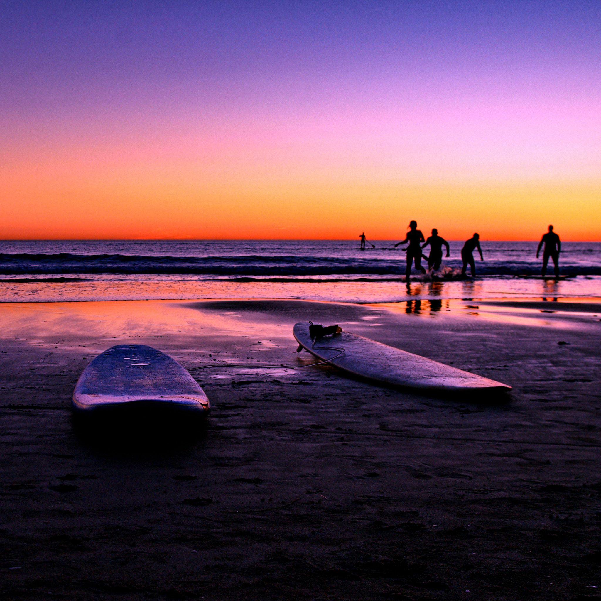 Sunset beach surfing wallpapers