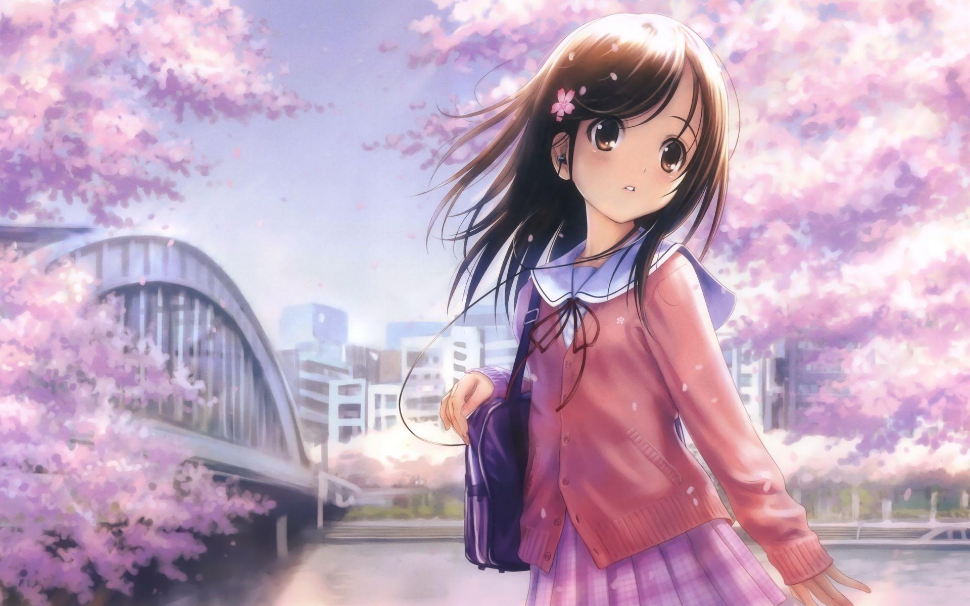 Cute anime girl laptop wallpapers