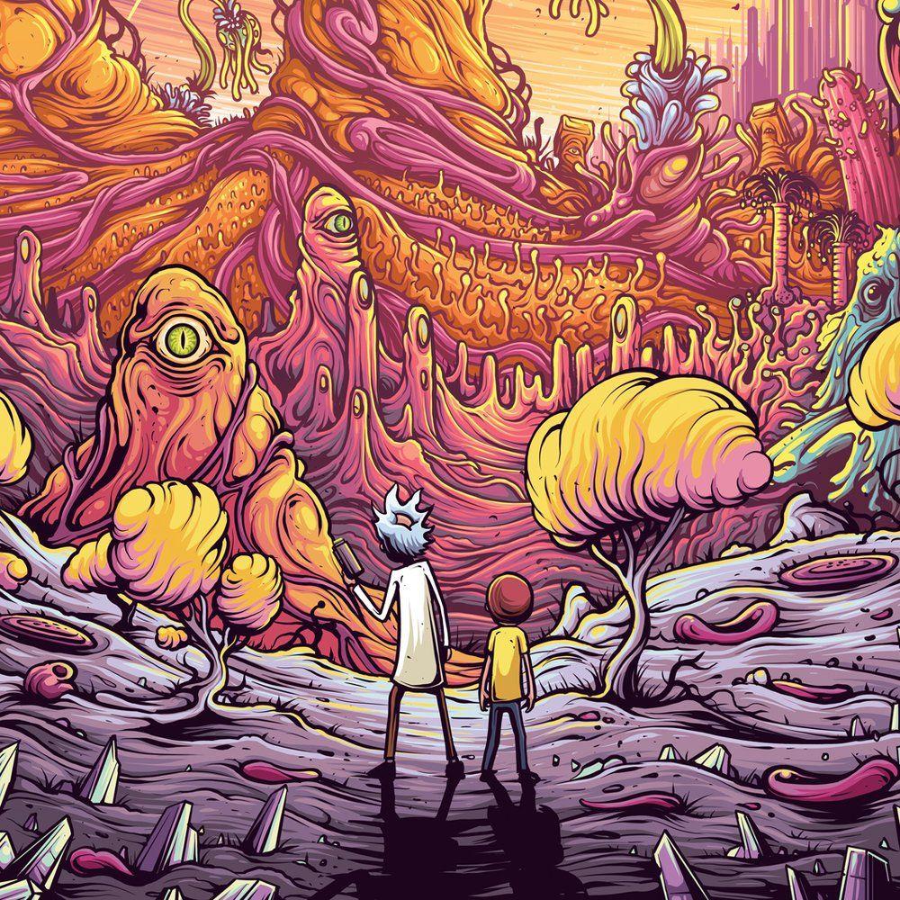 rick and morty psychedelic wallpapers top free rick and on rick and morty trippy desktop wallpapers