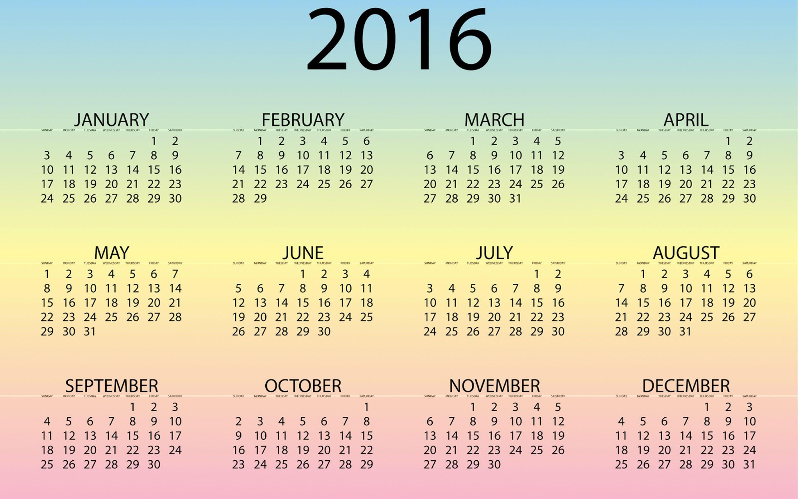 Free desktop wallpaper /// february 2016 calendar. Wallpapers With Calendar 2016 Wallpaper Cave