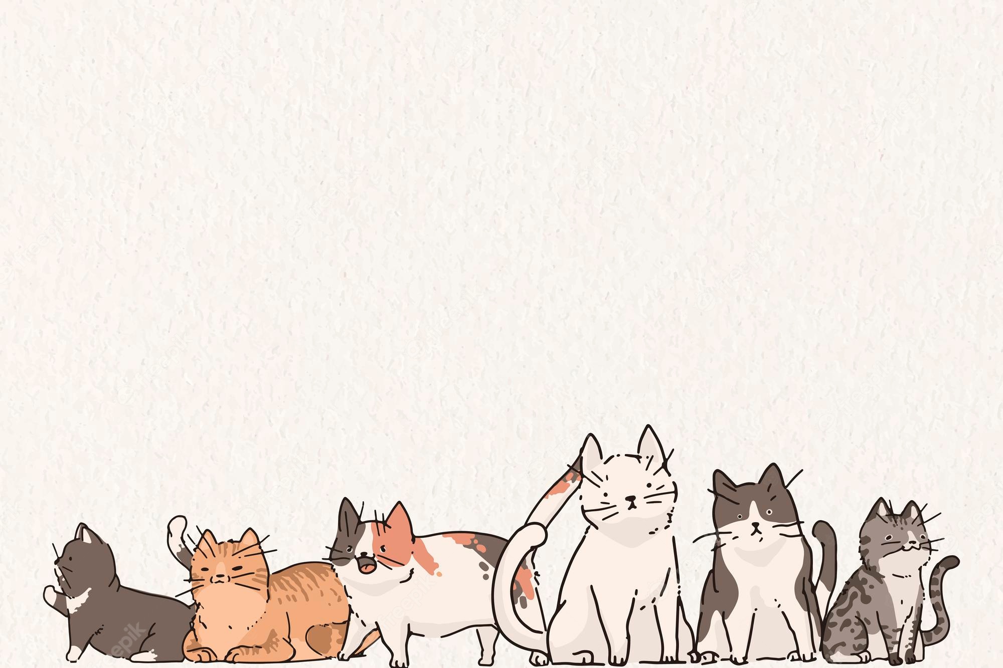 Kawaii cat aesthetic desktop wallpapers